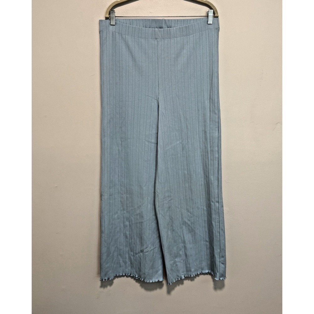 Wray‎ NWT Light Blue Sabrina Rib Wide Leg Pant Size 1X